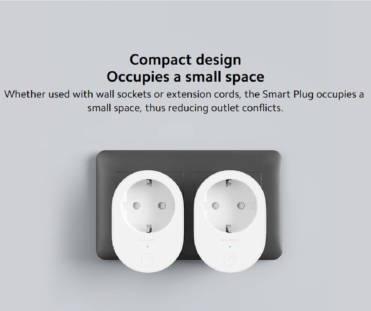 Xiaomi Mi Smart Plug 2 WiFi (EU-Version) – Intelligente Steckdose mit App-Steuerung und Sprachassistenten-Kompatibilität