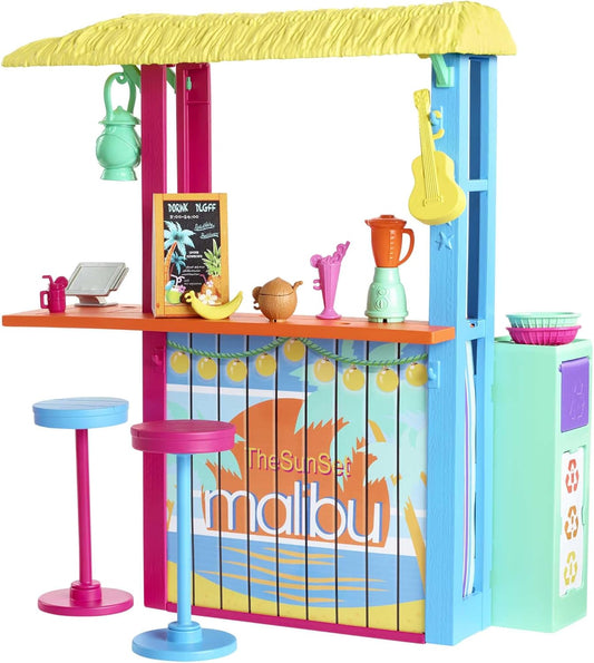 Barbie Loves the Ocean Strandhütten - GYG23 - Spielset mit mehr als 18 Zubehörteilen