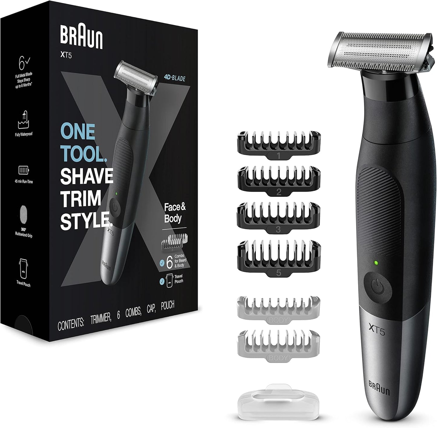 Braun Series XT5200 – Elektrischer All-in-One-Trimmer für Bart & Körper