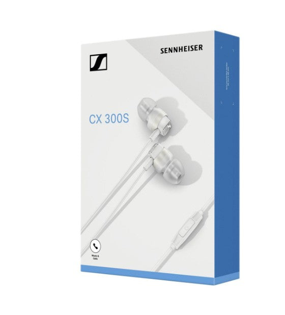 Sennheiser CX 300S In-Ear Kopfhörer Weiß – Kabelgebunden, Klarer Sound, Integrierte Fernbedienung & Mikrofon