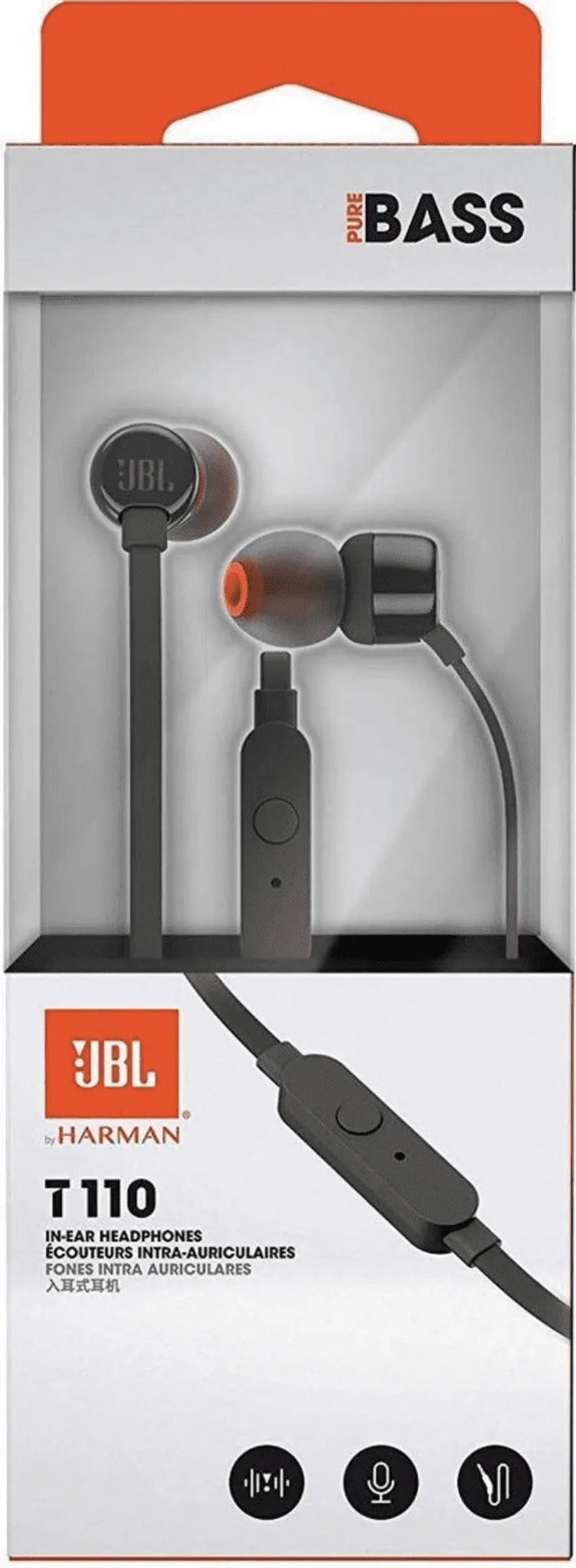 JBL T110 In-Ear Kopfhörer mit Mikrofon, Headset, Schwarz