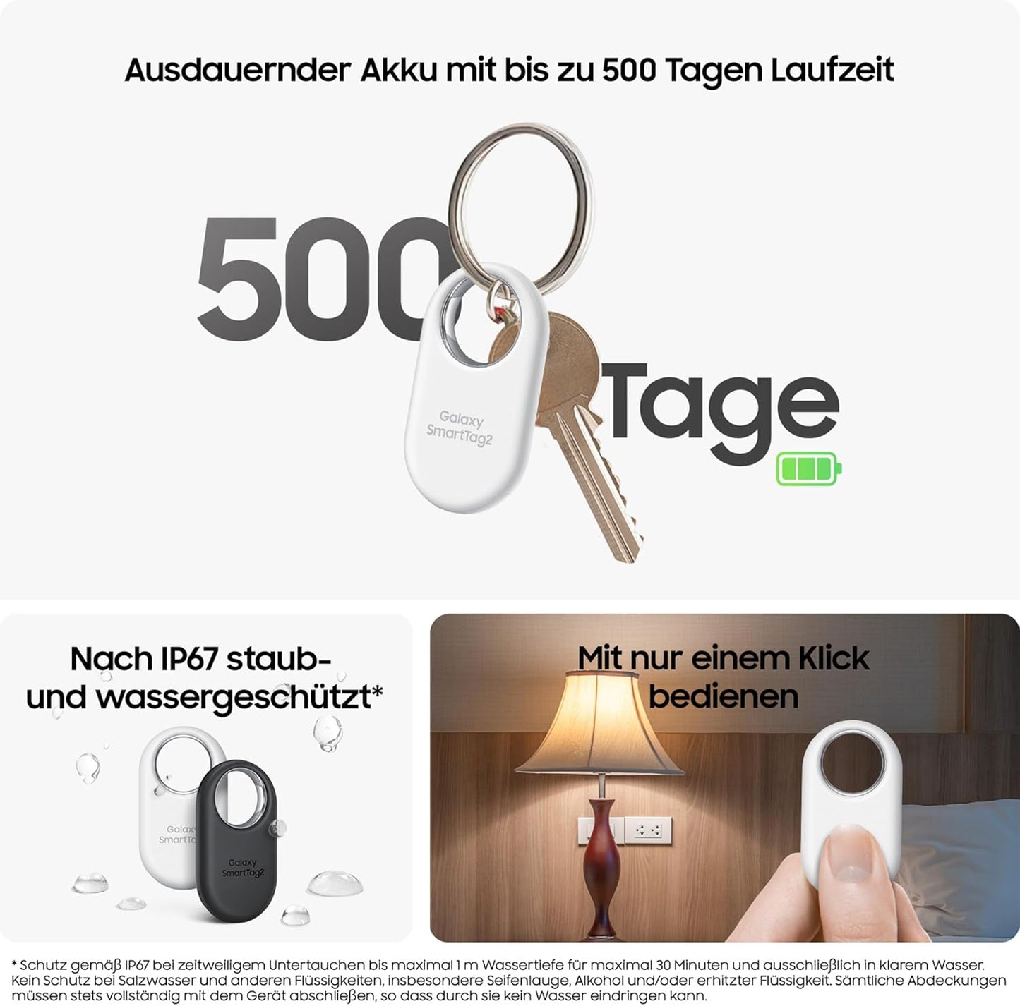 Samsung Galaxy SmartTag2 Bluetooth-Tracker, Weiß