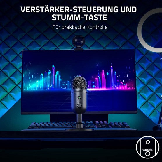 Razer Seiren V2 X USB Mikrofon Schwarz für Streaming