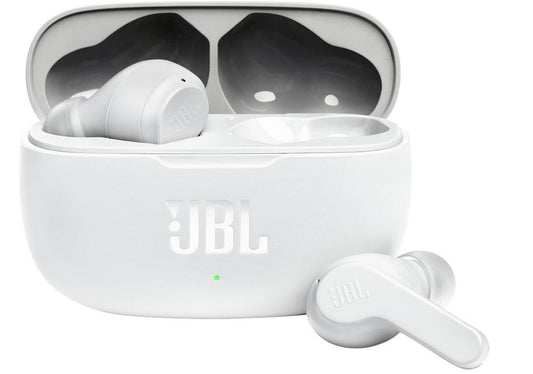 JBL Wave 200 TWS True Wireless Kopfhörer Weiß – Bluetooth In-Ear Earbuds mit Deep Bass Sound, Mikrofon & Ladecase