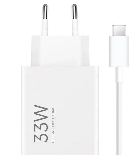 XIAOMI 33W Schnellladegerät MDY-16-EF USB-A Netzteil mit USB-C Kabel – Fast Charger für Smartphones – Weiß