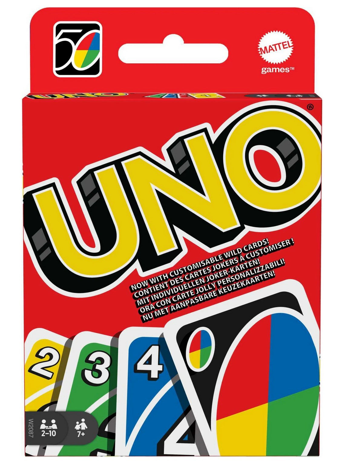 UNO Mattel Games W2087 Karten Gesellschaft Spiel Klassiker 2 - 10 Spieler