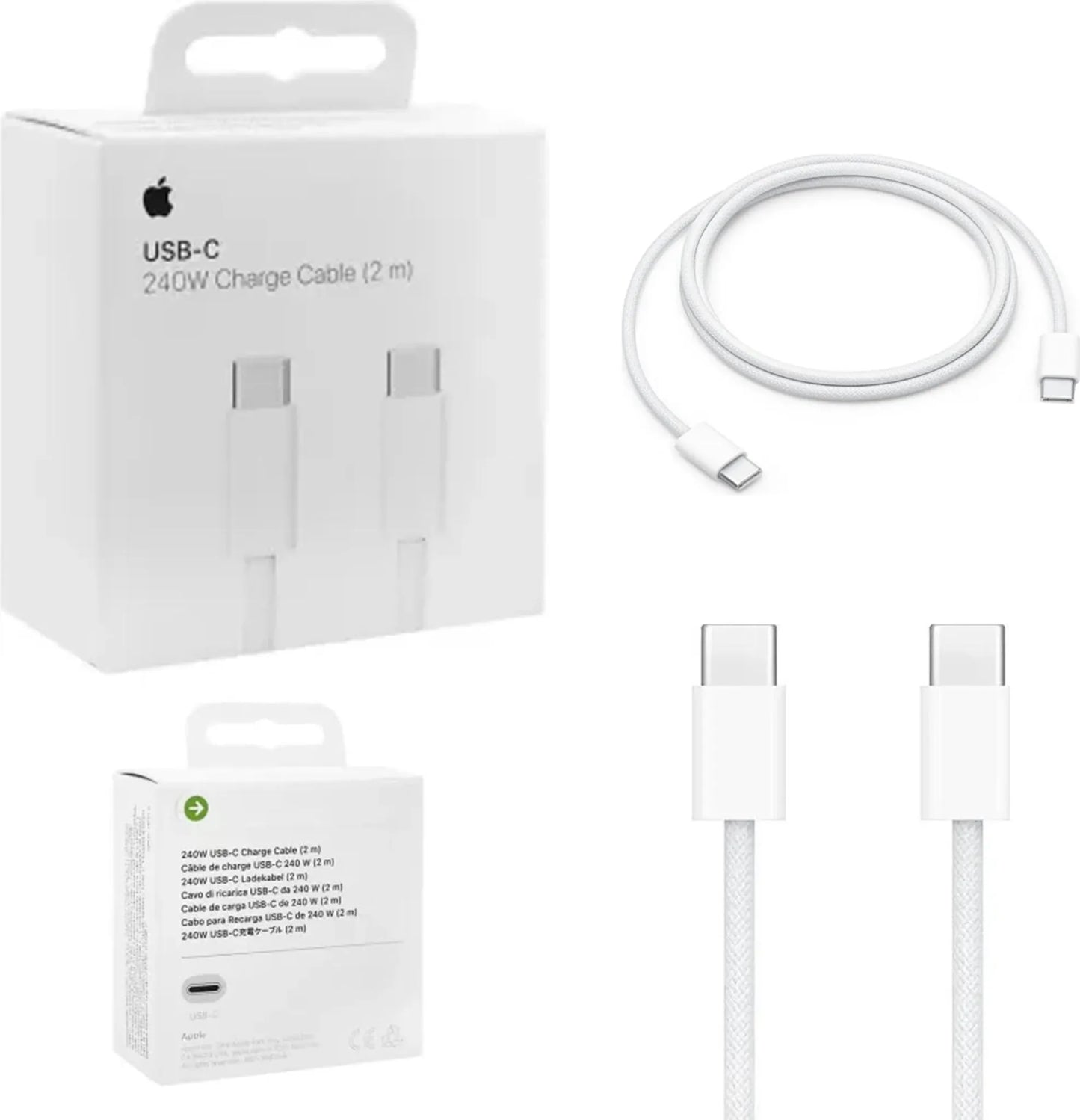 Apple USB-C-zu-USB-C Kabel, 240W, 2 Meter, Weiß